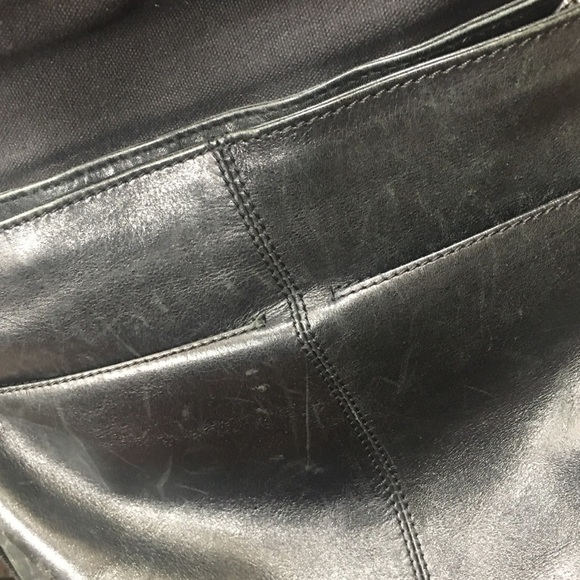 Fossil Brand black leather large satchel book bag - Picture 9 of 10